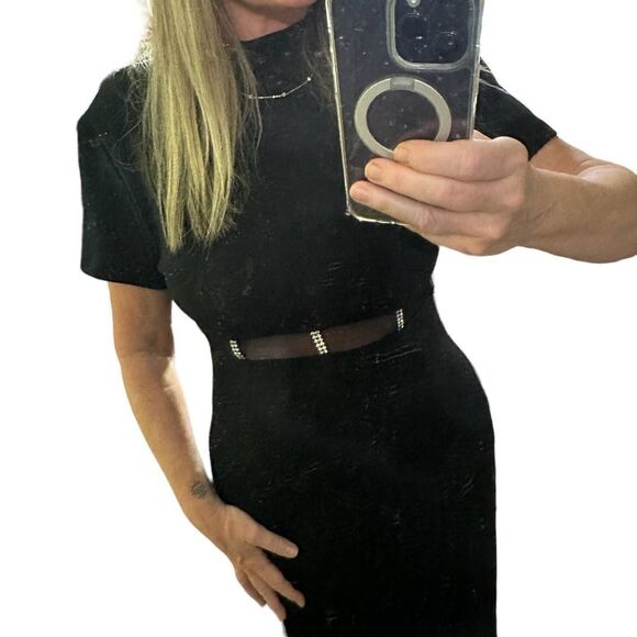 Vintage Betsy & Adam Black Maxi Formal Dress Size 13-14 - Picture 3 of 16